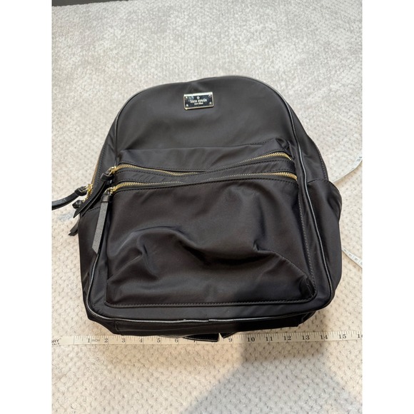 Kate Spade New York Black Nylon Backpack Gold Hardware Office Travel School main image 5